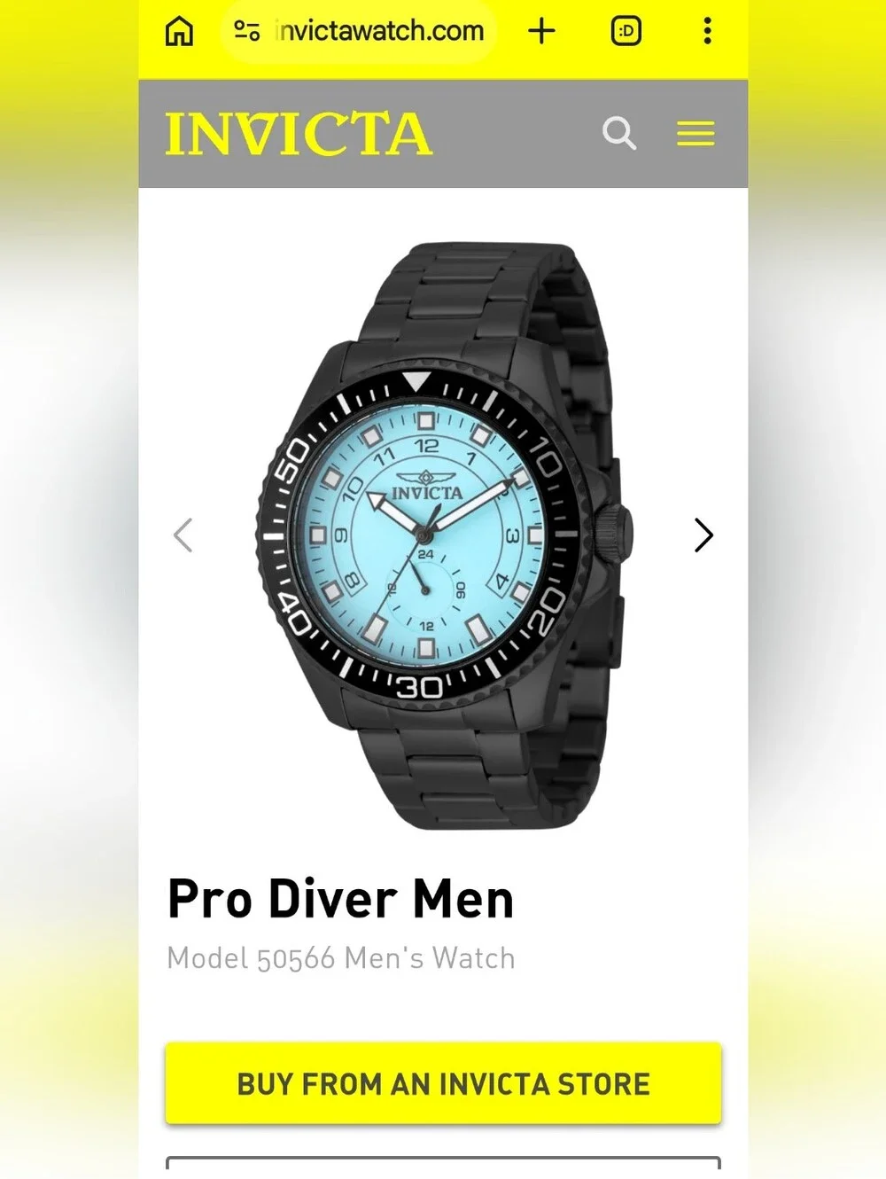 724. Invicta Pro Diver Model 50566 Men's Watch